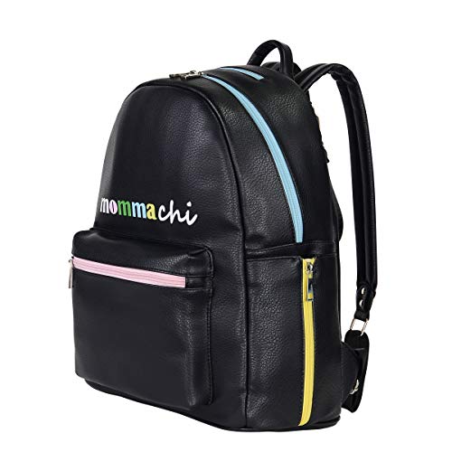 Diaper Backpack Vegan Leather In Black From Mommachi
