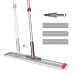 20"Large Aluminium Dust Mop Microfiber Mop Floor Cleaning System - Sliding Adjustable Connector 360° Swiveling Head 3pcs Reusable Pads Refill, Hardwood Floor Mop