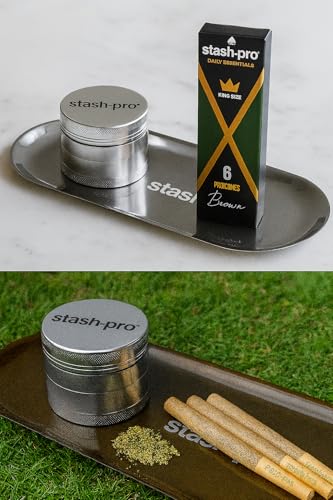 Image of Stash-Pro Stainless Steel Premium Multipurpose Crushing & Mixing Tray, Handy & Sleek (Silver)