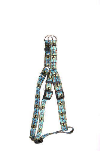 Image of Yellow Dog Design Standard Step-In Harness, Running Horse Blue, Large 25 inch - 40 inch