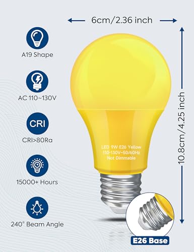Nouscan Yellow Bug Light Bulbs Outdoor thumb #5