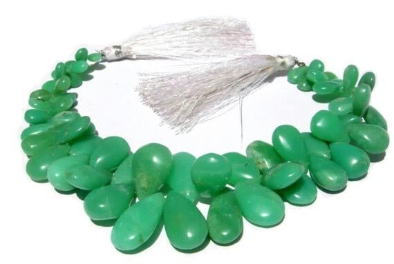 Chrysoprase pierres de lune vertes en forme de poire pour réparer et créer des bijoux