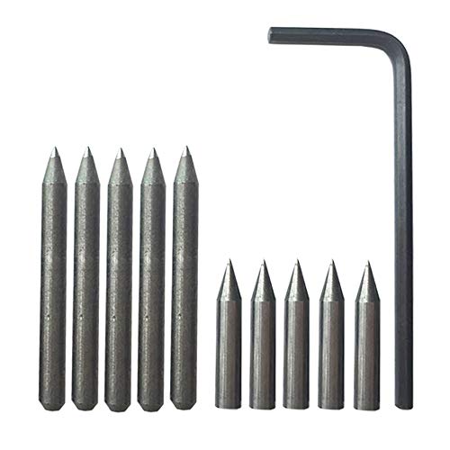 BIDE Engraving Bits Tungsten Steel Engraver Carbide Point Tip 0.12 inches Diameter -0.7 inches Long Carving and Engraving Kit 10 Packs (10 Packs)