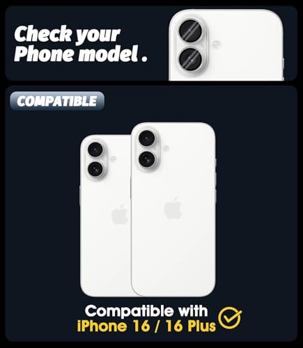 Image of Mobile Camera Lens Protector Compatible for iPhone 16 & iPhone 16 Plus Grey