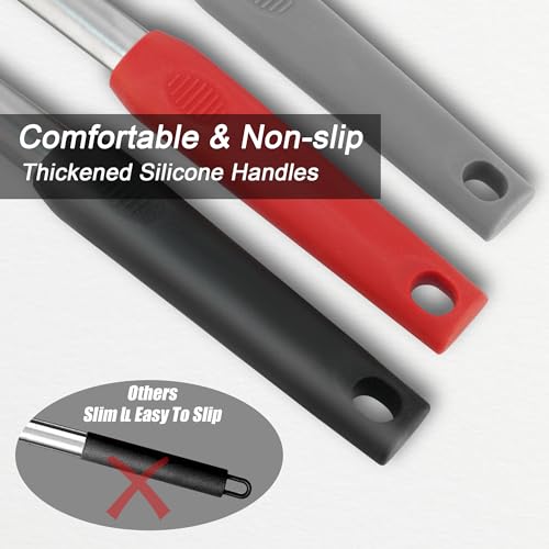 Qukaka ZLX-SILICONE SPATULA-00 2 Pack Silicone Spatula Set,Solid & Slotted Spatulas Silicone Heat Resistant,Turner Spatulas thumb #5