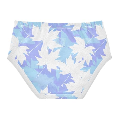 Joisal Maple Leaves Pastel Blue Light White Girls Underwear Toddlers 2t Cotton Cute Panties Girl Bright Briefs Undies Kids2