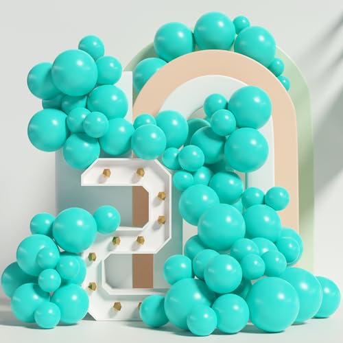 Teal Blue Balloons Different Sizes Turquoise Balloons 12 Inch 5 Inch 80 Pcs Blue Latex Party Balloon Garland for Birthday Baby Shower Wedding Party Decorations