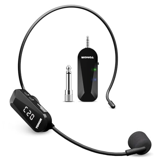 TONOR Microfono Inalambrico Diadema, UHF Wireless Micrófono de Mano y para la Cabeza 2 en 1, 20 Canales,20m de Alcance, Amplificador de Voz Portatil para Fitness/Conferencias/Guía Turístico/Profesores
