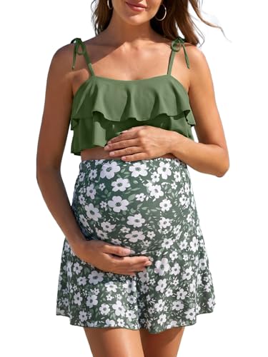 Tankini de maternité 2 pièces SHEKINI avec jupe taille haute et poches pratiques