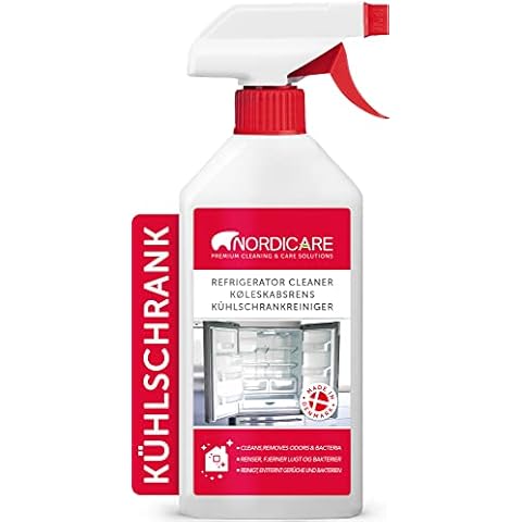 Nordicare Hygienic Fridge Cleaner Spray - Interior Refrigerator Cleanser - Removes Residue, Dirts and Odour - Streak Free Shine Results, Fresher Food for Longer - Made In Denmark (500ml) Cover