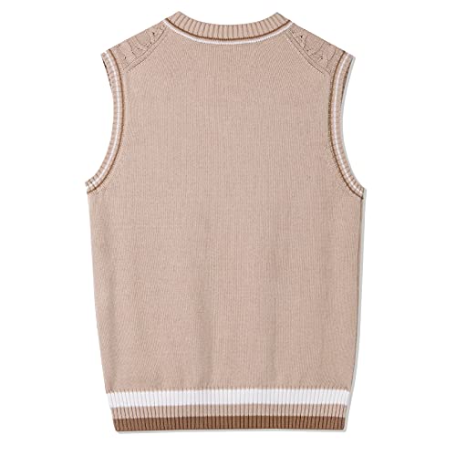 Image of JSTEX Boys Sweater Vest Cotton Kids Uniform Vest Sleeveless Knit Pullover