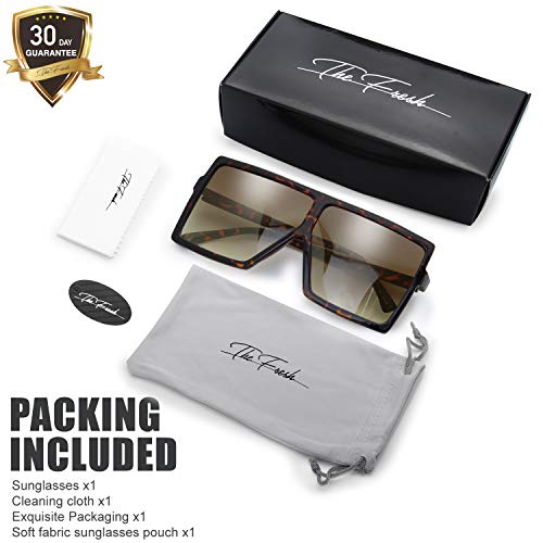 Image of The Fresh Large Oversized Fashion Square Flat Top Sunglasses - Exquisite Packaging