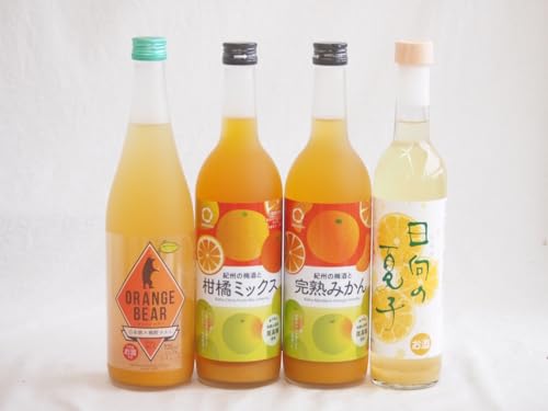柑橘系のお酒特集 4本セット 紀州の梅酒と完熟みかん12度 (和歌山県) 紀州の梅酒と柑橘ミックス12度 (和歌山県) 日向の夏子12度 (宮崎県) オレンジベアー7度 (三重県) 720ml×3本 500ml×1本