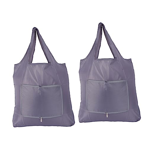 OFFSCH 2Pcs Portable Shopping Tote Bags Oxford Cloth Storage Pouches for Grocery Packing Lightweight and Color