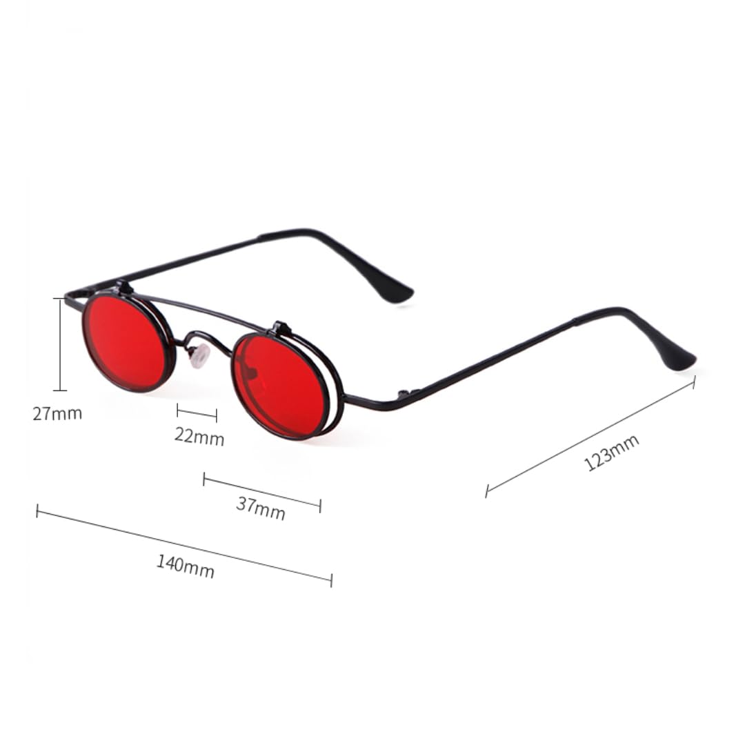Gafas de sol con protección UV400 | Redondas pequeñas de metal ovaladas | Para mujeres y hombres, deportes al aire libre y conducción