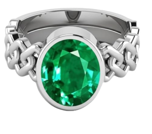 Bague émeraude verte naturelle 7,25 carats et argent, un bijou fait main d'exception