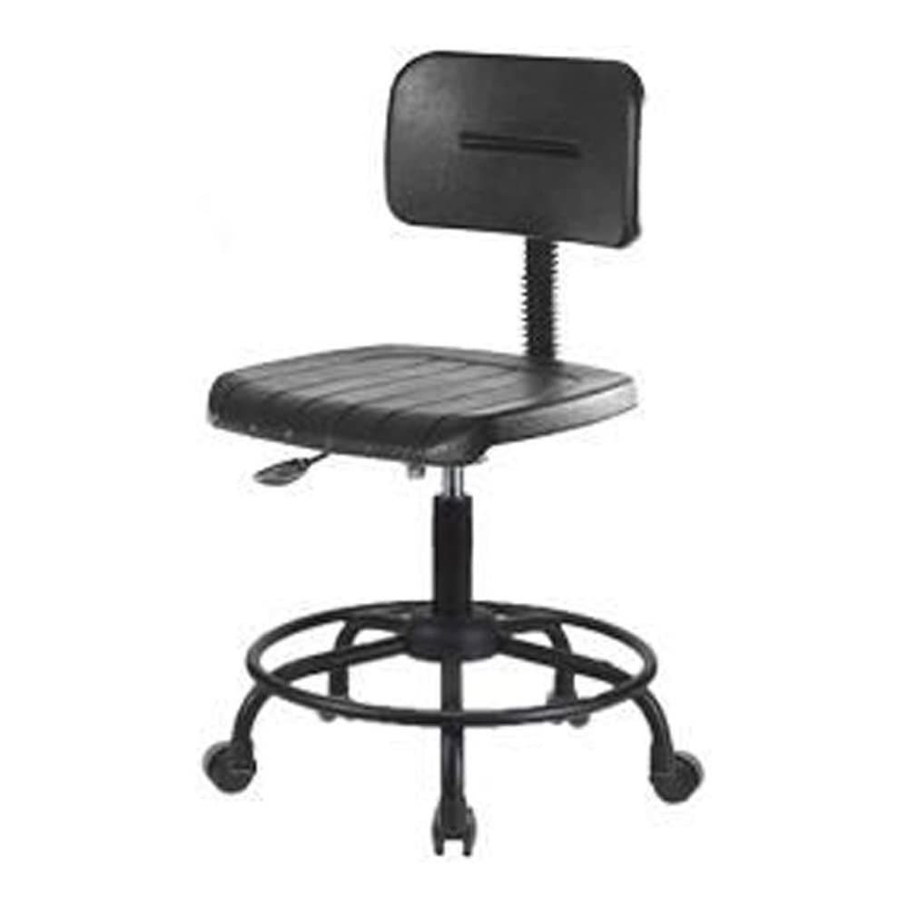 Chaise de bureau en polyuréthane avec base tube rond Thomas roulettes régulières