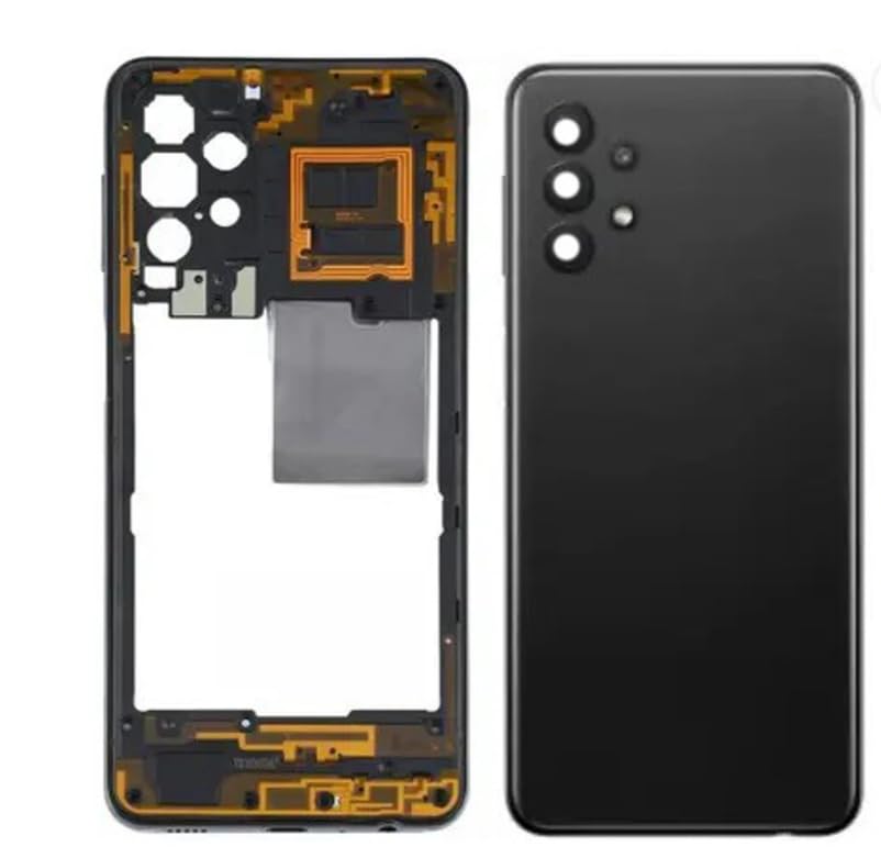 imbi) Compatible with Samsung Galaxy A32 4G (A325F) Replacement Full Body, Back Panel with Side Frame, Camera Glass, Power Volume Button Black-image-22
