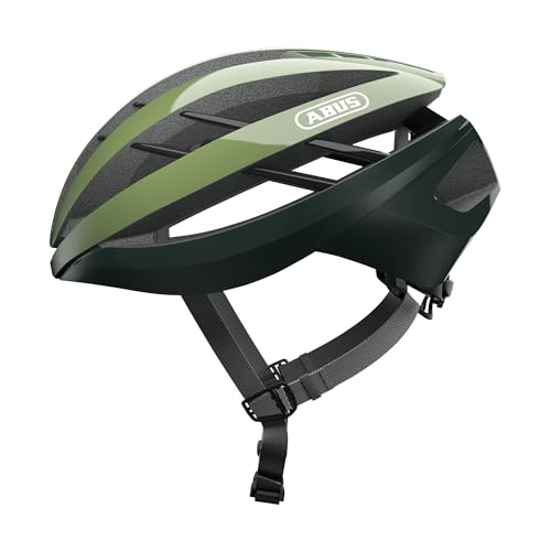 ABUS Rennradhelm Aventor - Fahrradhelm für professionellen Radsport - gute Ventilationseigenschaften - für Damen und Herren - Opalgrün, Größe S