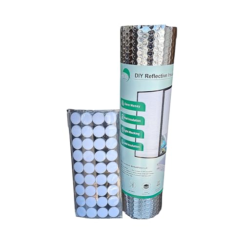 INSULATION MARKETPLACE - 16 x10ft Bubble Double Reflective Insulation Roll Thermal Shield RV Window Insulation Foil/Foil