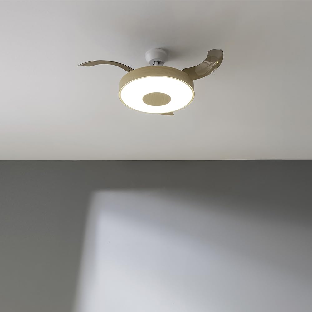 Cecotec Ventilateur de Plafond avec Lumière Energysilence Aero 4200 Invisible Lightwood, Pales Rétractables, 30W, Moteur Dc, Diamètre de 42, Minuterie, 6 Vitesses, Télécommande et Mode Hiver-Été Cecotec Ventilateur de Plafond avec Lumière Energysilence Aero 4200 Invisible Lightwood, Pales Rétractables, 30W, Moteur Dc, Diamètre de 42, Minuterie, 6 Vitesses, Télécommande et Mode Hiver-Été