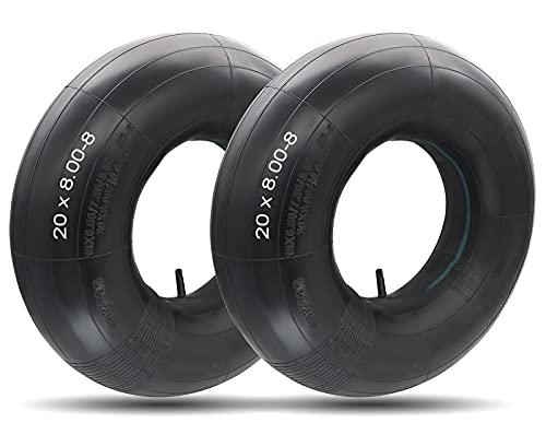 20x8.00-8 Lawn Mower Tire Tube,Compatible with Lawn Mowers,Tractors,Snow Blower,Golf Carts,and Garden Trailer 20x8x8 inner tube,with TR13 Straight Valve Stem(2 PACKS)