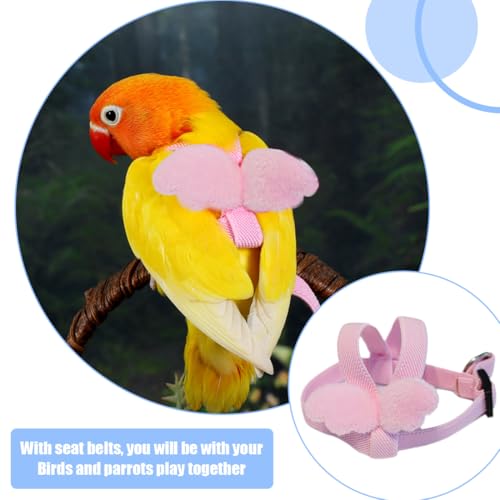 DLPRK Vogel Geschirr 2er-Pack, Papageien Fluggeschirr, Verstellbares Vogelgeschirr, Haustier Geschirr und Leine (für Nymphensittiche Kleine Mittelgroße Papageien)