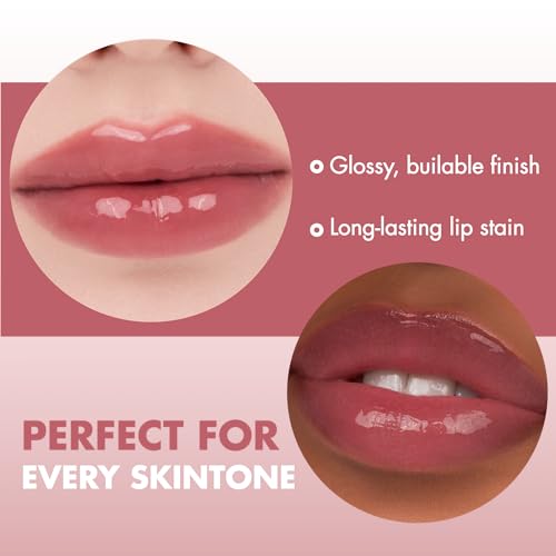 Image of rom&nd Juicy Lasting Tint #18 Mulled Peach - K-Beauty Glossy Lip Stain | Hydrating, Long-Lasting, Non-Sticky Syrupy Finish | Natural Fruit-Inspired Coral Peach for All Skin Tones