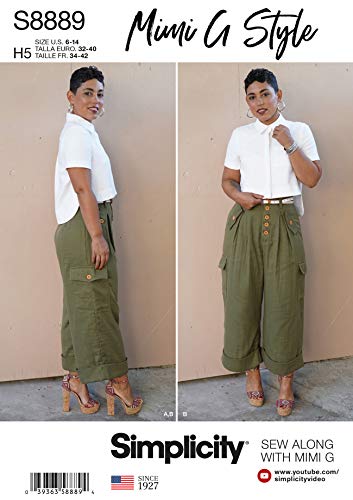 Simplicity Sewing Pattern S8889 Misses' Shirt and Wide Leg Pants by Mimi G Style (H5 (6-8-10-12-14))