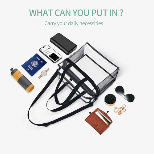 Clearbag for Stadium Events,12 x6 x12 Clearbag Stadium Approved Clearpurse for Women Men Quick Pass Clear Totebag for Stadium Events Concerts.4