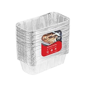 Stock Your Home 1 Lb Aluminum Foil Mini Loaf Pans (50 Pack) Disposable Small Loaf Pan – 1 Pound Baking Tin Liners, Perfect to Bake Cakes, Bread Loaves, and Meat – 6 x 3.5 x 2