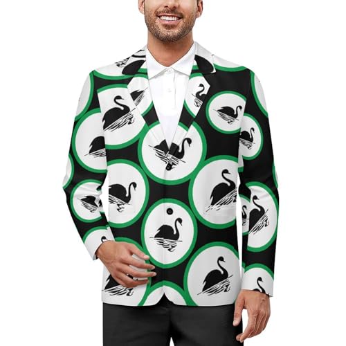 Black Swan Funny Suits Blazer for Men Business Jacket 2 Button Sport Coat Wedding Office