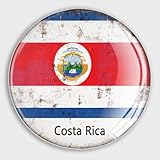 Costa Rica Glas-Kühlschrankmagnete, Costa Rica, Nationalflagge, kleine Magnete, lustige Magnete, Souvenir, Geschenk, Geschirrspülermagnete für Küche, Büro, Klassenzimmer, Heimbedarf