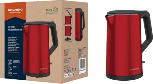 Grundig - WK 8340 Wasserkocher aus Edelstahl - 1,7 Liter Volumen - Verdecktes Heizelement - Integrierte Wasserstandsanzeige… – Ansicht 6