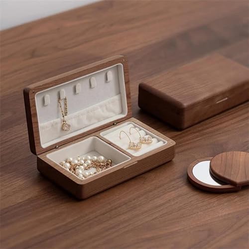 Boîte à bijoux en noyer et boîte de rangement pour bijoux durables