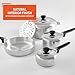 IMUSA USA Heavy Duty 8-Piece Cast Aluminum Cajun Cookware Set, Silver