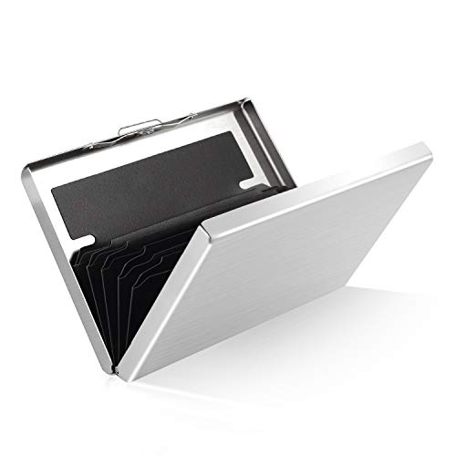 Preisvergleich Produktbild Kreditkartenetui aus Metall, RFID Schutz Kreditkartenhülle, ZOYJITU Kreditkartenetui Kartenetui aus Aluminium, 6 Fächer für bis zu 10 Karten, Slim Wallets, Frauen / Männer