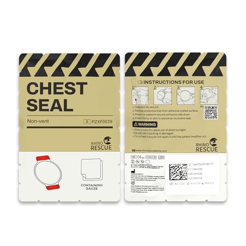 Image of RHINO RESCUE Non-Vented Chest Seal, IFAK First Aid Supplies (2 Count)