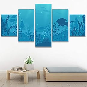 SIGNWIN 5 Panel Canvas Wall Art Modern Art...