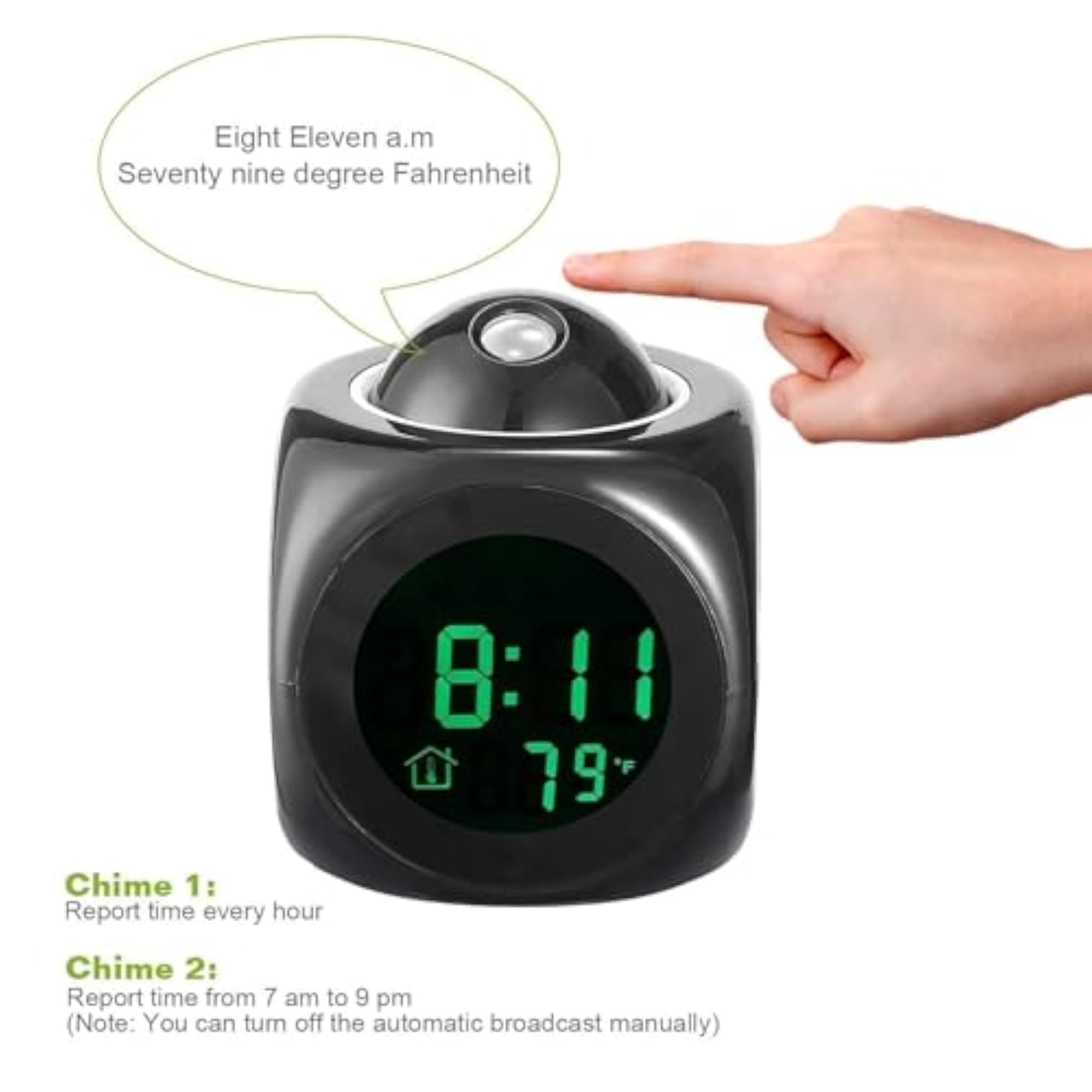 World Digital LCD Projector Alarm Clock with Wall Projection
