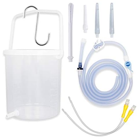 Topquafocus Large Enema Bucket Kit Anti-backflow Enema Kit for Men Women Colon Cleansing Detox Enemas 2 quarts Capacity 5 Tips Enema Kit…… Cover