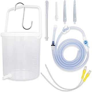 Topquafocus Large Enema Bucket Kit Anti-backflow Enema Kit for Men Women Colon Cleansing Detox Enemas 11oz Capacity 5 Tips Enema Kit……