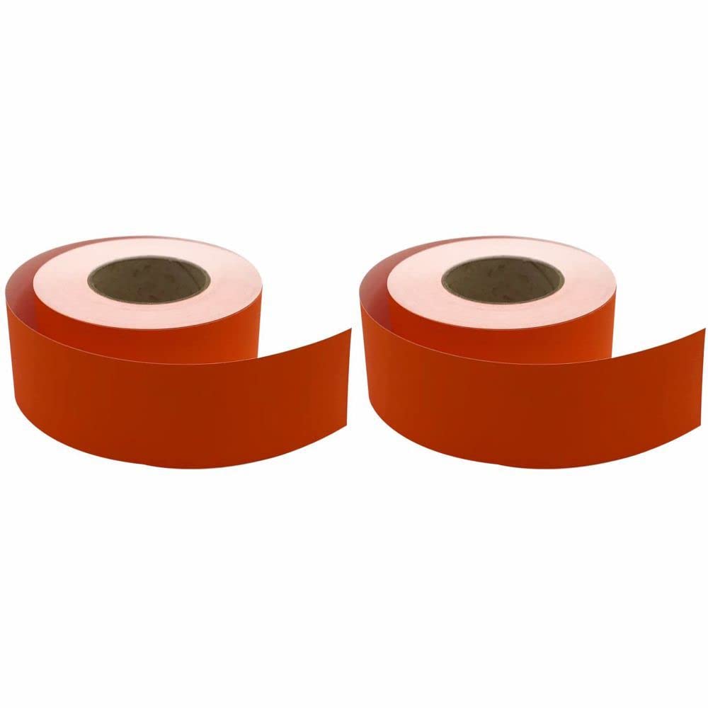 3 Ace Crafts (Pack of 2) Straight Edge Poster Paper Border Roll- (48mm x 50 Meters)-(Orange) School/Office, Classroom Decoration, Fade Resistant Paper, Black Board Border Display Rolls