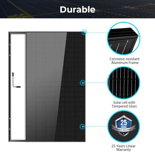 SUNGOLDPOWER 6PCS 500 Watt Monocrystalline Solar Panel UL 61730 11BB Grade A Cell,Black,IP68, for 12V/24V/48Vdc RV,Home,Farms,Parking Lot,Marine,on/Off-Grid System(3000W)