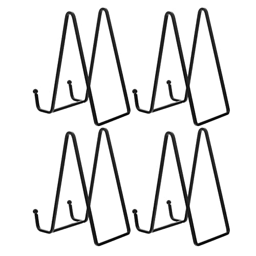 VINTORKY 4Pcs Iron Plate Display Stands Multi Purpose Tableware Organizers Black Decorative Racks for Picture Frames Art Plates More for Home Events