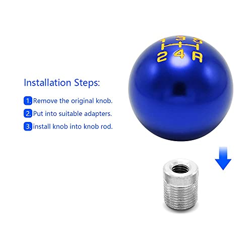 Amazing Auto (Blue Round Racing Jdm Type-R Style 5 Speed Manual Gear Shift Knobs Fit Compatible With Mazda Tacoma Sti Nismo 2004 Honda Accord Subaru Wrx Toyota Trd #TOP3