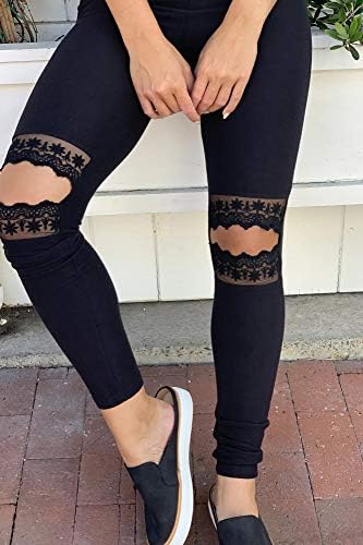 Unicorncolors Lace Split Knee Leggings 