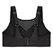 Full Figure Plus Size Custom Control Sports Bra Wirefree #1166 Solid Black