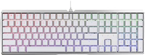 Cherry MX 3.0 S Wired Mechanical Gaming Keyboard. Aluminum Housing Built for Gamers w/MX Red Silent Switches. RGB Backlit Color Display Over 16m Colors. from The Makers of MX. Full Size. Pure White.