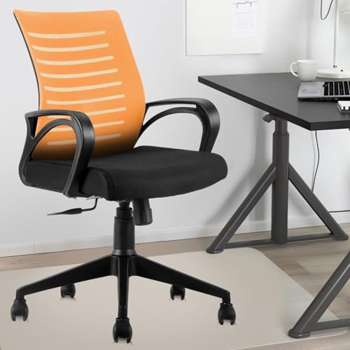 Image of NGFC Office Chair for Work from Home /Study Chair Height Adjustable Revolving Chair with Tilt Lock Mechanism High Comfort Seating Ergonomic Chair - (1, Orange, Medium)